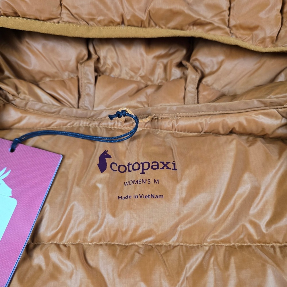 Cotopaxi Sienna/Fjord Fuego Max Down Hooded Jacket Cargo Stripes 800 FP Women M - Picture 9 of 16